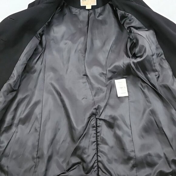 MICHAEL Kors Women's Black Double Breasted Wool Pea Coat Ribbed Collar Size 4 - Picture 6 of 11